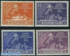 New Hebrides 1949 75 Years UPU 4v F, Mint NH, Transport - U.P.U. - Railways - Ships And Boats - Unused Stamps