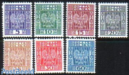 Poland 1932 Definitives 7v, Unused (hinged), History - Nature - Coat Of Arms - Birds Of Prey - Unused Stamps