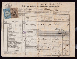 DDFF 785 - Chemins De Fer De L' Etat - Lettre De Voiture Cachet De Gare Hexagonal MALINES 1883 - Fiscaux Français - Altri & Non Classificati