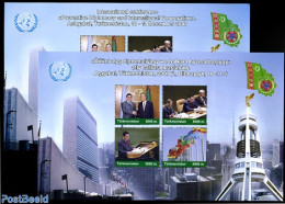 Turkmenistan 2007 Int. Conference 2 M/s (Turkm./English), Mint NH - Turkménistan