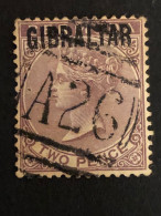 GIBRALTAR SG 3  2d Purple Brown See Scan CV £85 - Gibraltar