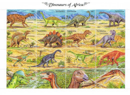 Tansania: "Dinosaurier Von Afrika"; Kleinbogen - Fossielen