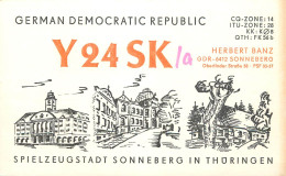 German Democratic Republic Radio Amateur QSL Card Y03CD Y24SK 1984 - Radio Amatoriale
