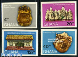 Ghana 1970 Archaeology 4v Imperforated, Mint NH, History - Archaeology - Archeologia