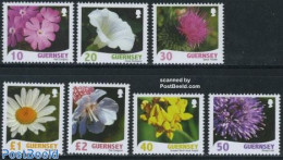 Guernsey 2008 Definitives, Flowers 7v, Mint NH, Nature - Flowers & Plants - Guernesey