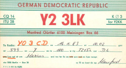 German Democratic Republic Radio Amateur QSL Card Y03CD Y23LK 1983 - Radio Amatoriale