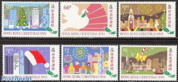Hong Kong 1990 Christmas 6v, Mint NH, Nature - Religion - Transport - Birds - Christmas - Ships And Boats - Art - Chil.. - Unused Stamps