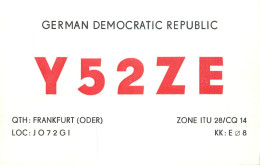 German Democratic Republic Radio Amateur QSL Card Y03CD Y52ZE 1985 - Radio Amatoriale