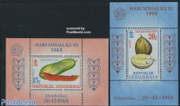 Indonesia 1968 Fruits 2 S/s, Mint NH, Nature - Fruit - Fruits