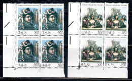 ITALIA REPUBBLICA ITALY REPUBLIC 1993 ANNIVERSARIO MORTE CARLO GOLDONI SERIE COMPLETA SET QUARTINA ANGOLO DI FOGLIO MNH - 1991-00: Ungebraucht