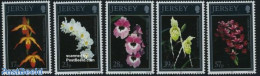 Jersey 1993 Orchids 5v, Mint NH, Nature - Flowers & Plants - Orchids - Jersey