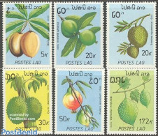Laos 1989 Fruits 6v, Mint NH, Nature - Fruit - Fruits