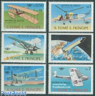 Sao Tome/Principe 1979 Aviation History 6v, Mint NH, Transport - Various - Helicopters - Aircraft & Aviation - Space E.. - Elicotteri