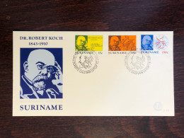 SURINAM FDC COVER 1982 YEAR TUBERCULOSIS KOCH HEALTH MEDICINE STAMPS - Suriname