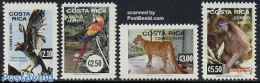 Costa Rica 1980 Animals 4v, Mint NH, Nature - Animals (others & Mixed) - Birds - Birds Of Prey - Cat Family - Monkeys .. - Costa Rica