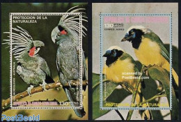 Equatorial Guinea 1974 Birds 2 S/s, Mint NH, Nature - Birds - Parrots - Guinée Equatoriale