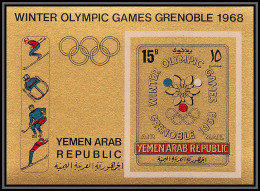 Nord Yemen YAR - 3978/ Bloc N°60 B Jeux Olympiques Olympic Games Grenoble 1968 OR Gold Neuf ** MNH Non Dentelé Imperf - Hiver 1968: Grenoble