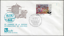 Argentine 1988 Y&T 645 Sur FDC. Congrès De La Société Internationale D'urologie à Buenos Aires - Medicine