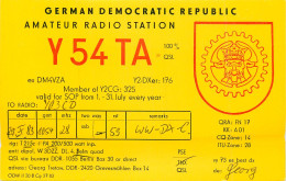 German Democratic Republic Radio Amateur QSL Card Y03CD Y54TA 1983 - Radio Amatoriale