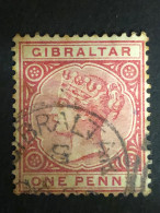 GIBRALTAR SG 9 1d Rose. FU. See Scan - Gibraltar