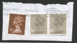 UK Britain 1991 Machin P.24 FALSE STAMP TO FRAUD ROYAL MAIL Used On-piece With P.16 In Pair - Errors, Freaks & Oddities (EFOs