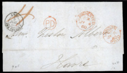 GREAT BRITAIN. 1860. Manchester. Entire. Another Beauty... Charge "4". XF. - ...-1840 Vorläufer