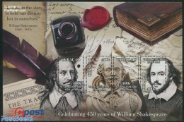 Curaçao 2014 450 Years William Shakespeare 4v M/s, Mint NH, Art - Authors - Ecrivains