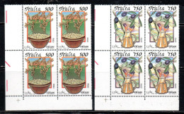 ITALIA REPUBBLICA ITALY REPUBLIC 1995 CIBI ITALIANI ITALIAN FOODS SERIE COMPLETA SET QUARTINA ANGOLO DI FOGLIO MNH - 1991-00: Ungebraucht