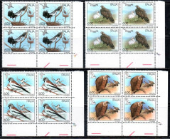 ITALIA REPUBBLICA ITALY REPUBLIC 1995 FAUNA UCCELLI BIRDS SERIE COMPLETA FULL SET QUARTINA ANGOLO DI FOGLIO BLOCK MNH - 1991-00: Ungebraucht