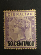 GIBRALTAR SG 20  50c On 6d Bright Lilac MH*   CV. £55 - Gibraltar