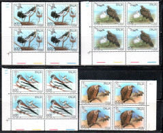 ITALIA REPUBBLICA ITALY REPUBLIC 1995 FAUNA UCCELLI BIRDS SERIE COMPLETA FULL SET QUARTINA BLOCK MNH - 1991-00: Ungebraucht