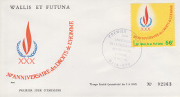 Enveloppe  FDC  1er  Jour   WALLIS  ET  FUTUNA    30éme   Anniversaire    Des    DROITS  DE  L' HOMME    1978 - FDC