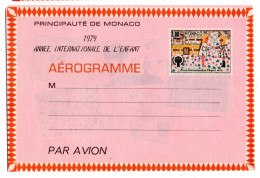 MONACO -- MONTE CARLO -- Monégasque -- ENTIER POSTAL -- Aérogramme -- 1,80 F Dessin D'enfant - Postal Stationery