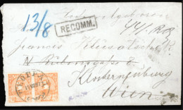 SERBIA. 1887 (July 11). Registered Cover To Vienna Franked By Pair Of 1880 20p Orange Tied By Belgrade Cds With Framed " - Serbie