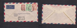 SAUDI ARABIA. 1953 (20 Sept) Maque - Germany, Stuttgart. Air Multifkd Env. Fine Used. - Arabie Saoudite