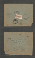 SAUDI ARABIA. 1926 (8 Nov) Djedda - Turkey, Galata (25 Nov) Reverse Registered Single Fkd Brown Stamp, Tied Depart Bilin - Saudi Arabia