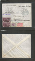 SAUDI ARABIA. 1962 (10 Feb) Jeddah Asheaf - Germany, Munich. Air Multifkd Mixed Issues + Cacheted Envelope. VF - Arabie Saoudite