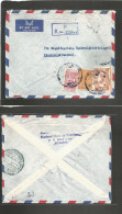 SAUDI ARABIA. 1960 (20 Oct) Djeddah - Sweden, Stockholm, Registered Fkd Env With Special Issues, Bilingual Cachet + Gene - Arabie Saoudite