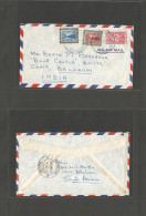 SAUDI ARABIA. 1961 (17 Oct) Dharan - India, Belgaum Camp. Air Multifkd Envelope Incl Tax Stamp, Violet Depart Cachet. Fk - Arabia Saudita