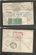 SAUDI ARABIA. 1946 (22 Sept) Mecca - Uk, London. Registered Multifkd Airmail Envelope. Via Djeddah, Forwarded. Some Stam - Saudi Arabia