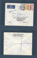 SAUDI ARABIA. 1955 (6 Dec) Djeddah - UK, London. Air Registered Multifkd Env. Fine Cancel Strike. - Arabie Saoudite