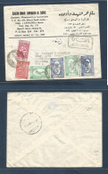 SAUDI ARABIA. 1958 (15 Sept) Mecca - USA, Noth River, Ill. Air Multifkd Illustrated Envelope With Arab Cachet Cds + Bili - Saudi Arabia