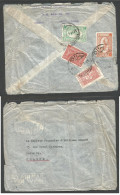 SAUDI ARABIA. 1952 (17 Jan) Jeddah - France, Paris. Reverse Multicolor Fkd Envelope, Bilingual Cachet. - Arabia Saudita