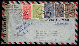 SAUDI ARABIA. 1943. (26 Feb.) Bahrein Island/Persian Gulf To Los Angeles/CA/U.S.A. Airmail Envelope Franked Saudi Arabia - Arabie Saoudite