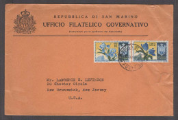 SAN MARINO. 1954 (30 April). GPO - USA. Fkd Env 12lire Rate. Nice. - Autres & Non Classés