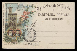 SAN MARINO. 1894 (30 Sept). Comm Chromolitho Color Ilustr Circulated Cancelled 10c Postal Card.Nice Cond. - Autres & Non Classés