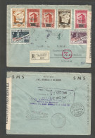 SAN MARINO. 1944 (29 April) GPO - Switzerland, Hemberg (22 May) Registered Censored Italian + Nazi Multifkd Envelope. Pr - Autres & Non Classés