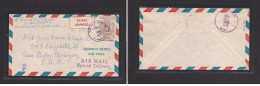 SALVADOR, EL. Salvador - Cover -  1959 SS To USA Ann Arbor Mich Express Label Service Single Fkd Env Cachet Ari +specail - El Salvador