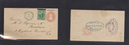 SALVADOR, EL. 1889 (Oct 14) Sonsonate - London, UK (14 Nov) Via Acatjula With Superb Postal Cachet "COMPAÑÍA MARITIMA DE - El Salvador