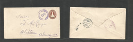 SALVADOR, EL. 1906 (24 Ene) San Vicente - Germany, Stettin (26 Feb) 13c Brown Embossed Stationary Envelope, Cds + Revers - El Salvador